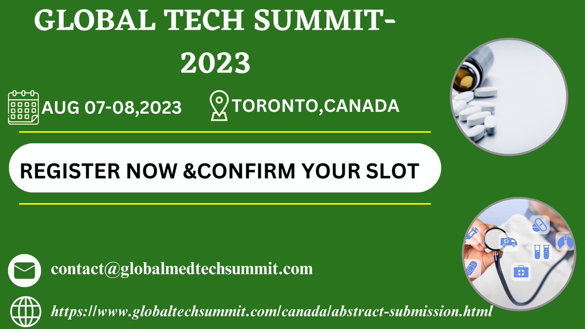 Globaltechsumm4's tweet photo. Unlock the potential of healthcare technology at the Medical Conference during Global Tech Summit. Discover the latest breakthroughs, connect with innovators, and gain a competitive edge in the evolving medical landscape. Register today! #MedTechSummit #Medicine #RegisterNow https://t.co/N8qr6GmNCJ