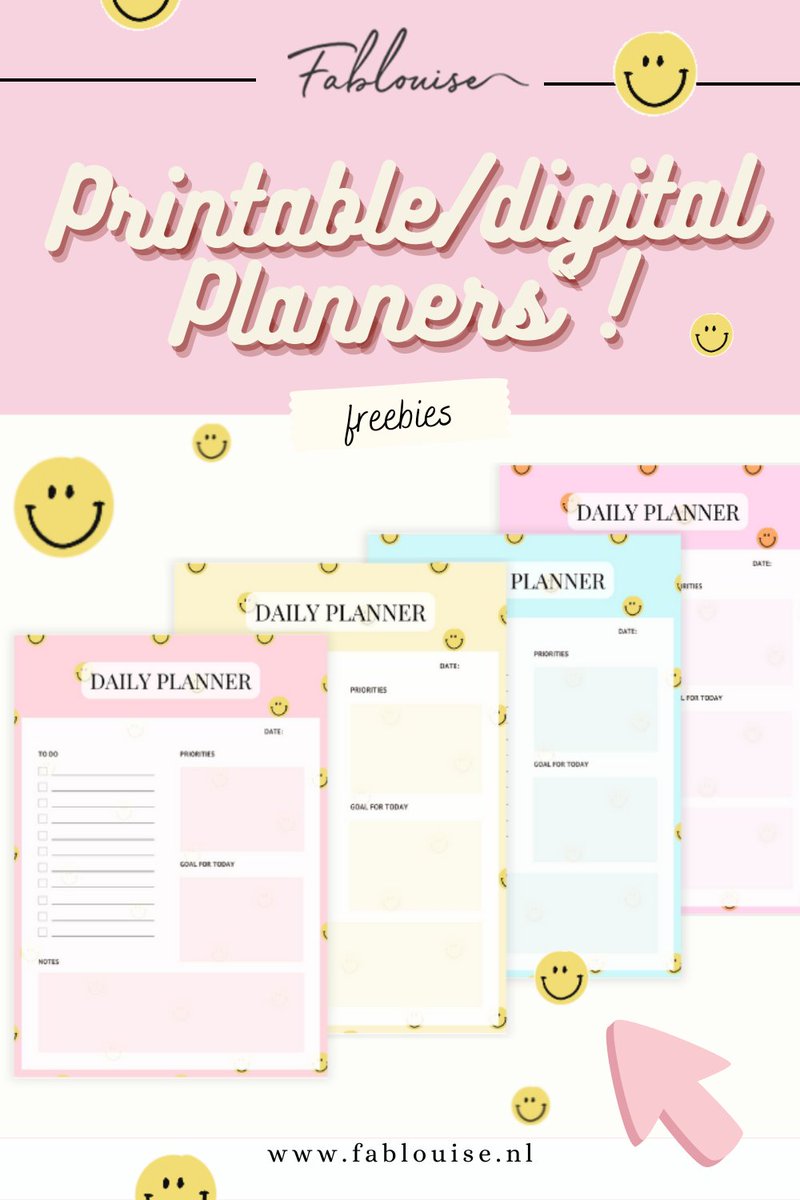 Hoe vrolijk en handig zijn deze planners!! Wist je dat ze helemaal gratis zijn?😍 Kijk snel verder - fablouise.nl/printable-digi…