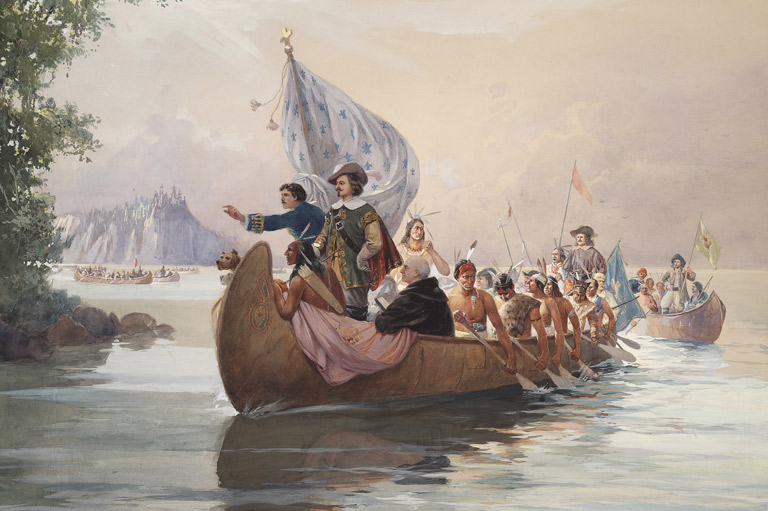 Jean_Vauquelin's tweet photo. 28 juin 1609
Champlain part à la découverte du pays des Iroquois par la rivière des Iroquois (Richelieu). Il passe les rapides de Chambly et poursuit en amont avec quelques Français et environ 60 Algonquins, Hurons et Montagnais, jusqu'à un grand lac auquel il laisse son nom. https://t.co/3zoys648Lw