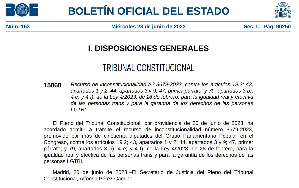 El <a href="/ppopular/">Partido Popular</a> y <a href="/NunezFeijoo/">Alberto Núñez Feijóo</a> nos desean un #FelizOrgullo recurriendo hoy #28deJunio la Ley Trans y LGBTI. El mismo dia que colocan banderitas arcoiris en sus redes sociales. A las calles a pelear por los derechos conseguidos para nueatras vidas. 🏳️‍⚧️🏳️‍🌈