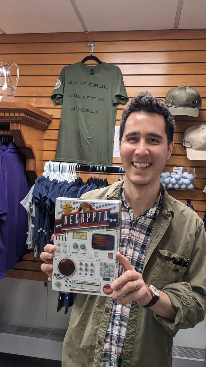 Yesterday due to a cancelled flight I got to crash the tour that @davidkwong had arranged at the @NatCryptoMuseum. Look what we found in the gift shop! @Scorpionmasque @ThomasDL1