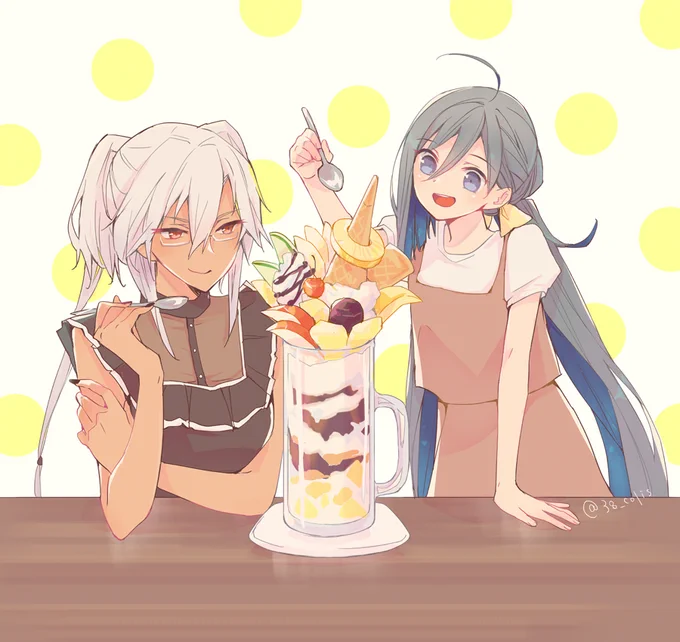 パフェの日の武蔵と清霜
