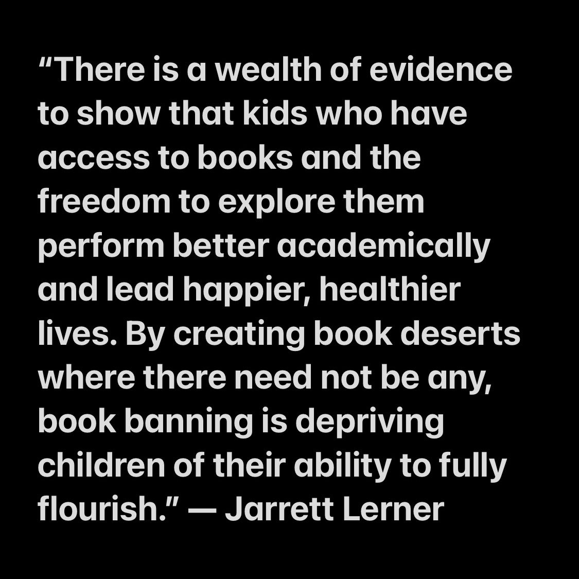 Jarrett_Lerner's tweet image. Earlier this year I was asked to make a statement about the impact of book banning on kids. Here is what I said.