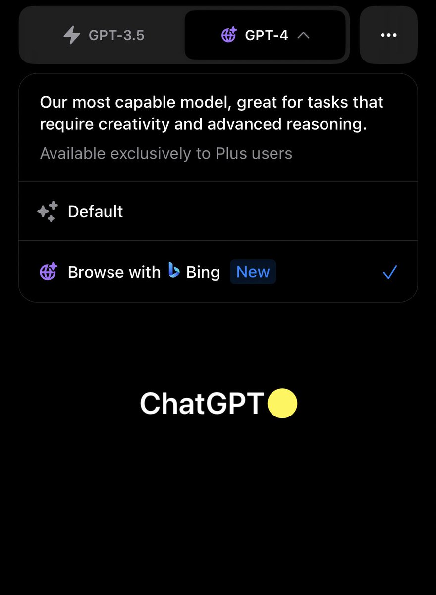 no_7744's tweet photo. 公式のchat gptアプリがブラウジング機能に対応してる！

スマホで使う時ブラウザ版使ってブラウジング機能使ってたからマジありがたい。 https://t.co/1mjxE5Wlji