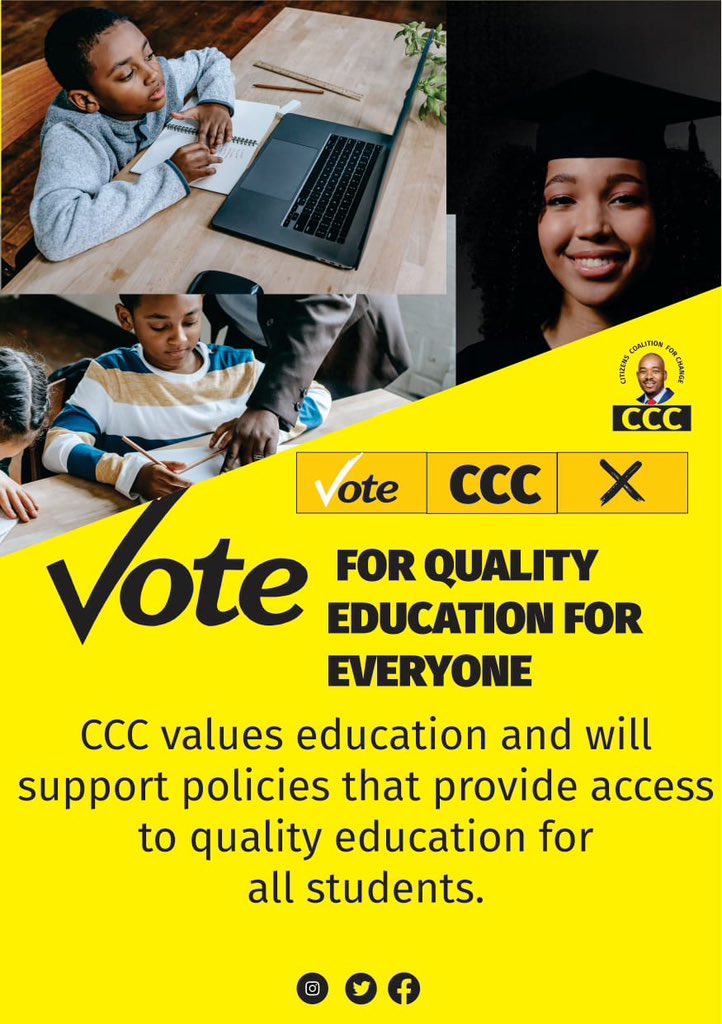 🗳️Vote for Quality Education for Everyone: CCC values education and will support policies that provide access to quality education for all students.