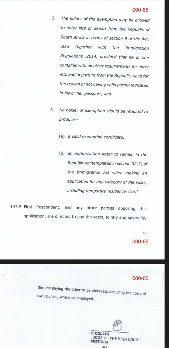[Read] Zimbabwe Exemption Permit holders granted a further 12 month reprieve by the Pretoria High Court. The Minister of Home Affairs failed to follow a fair process in cancelling the permit regime.

#HumanDignityHasNoNationality