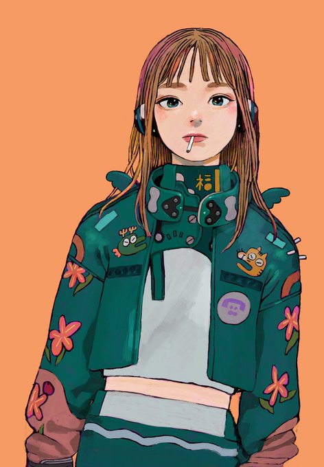 「bangs print jacket」 illustration images(Latest)