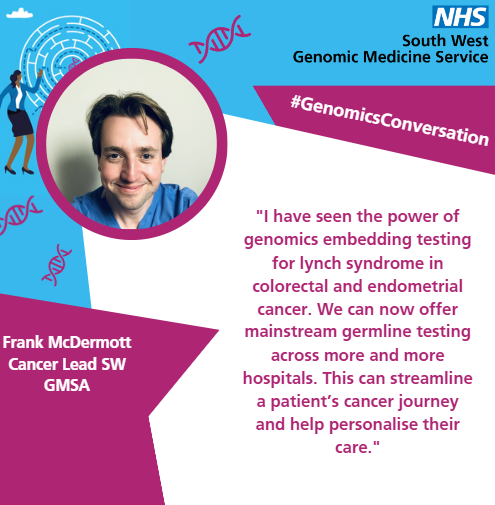 What is your stand-out moment where you have seen the power of #Genomics? We asked our brilliant #SWGenomics team. Here, we hear from @Mcfark 
#GenomicsConversation
@SWGenomics
@ExeterGenomes
@RDExeter
@genomicsedu 
#lynchsyndrome