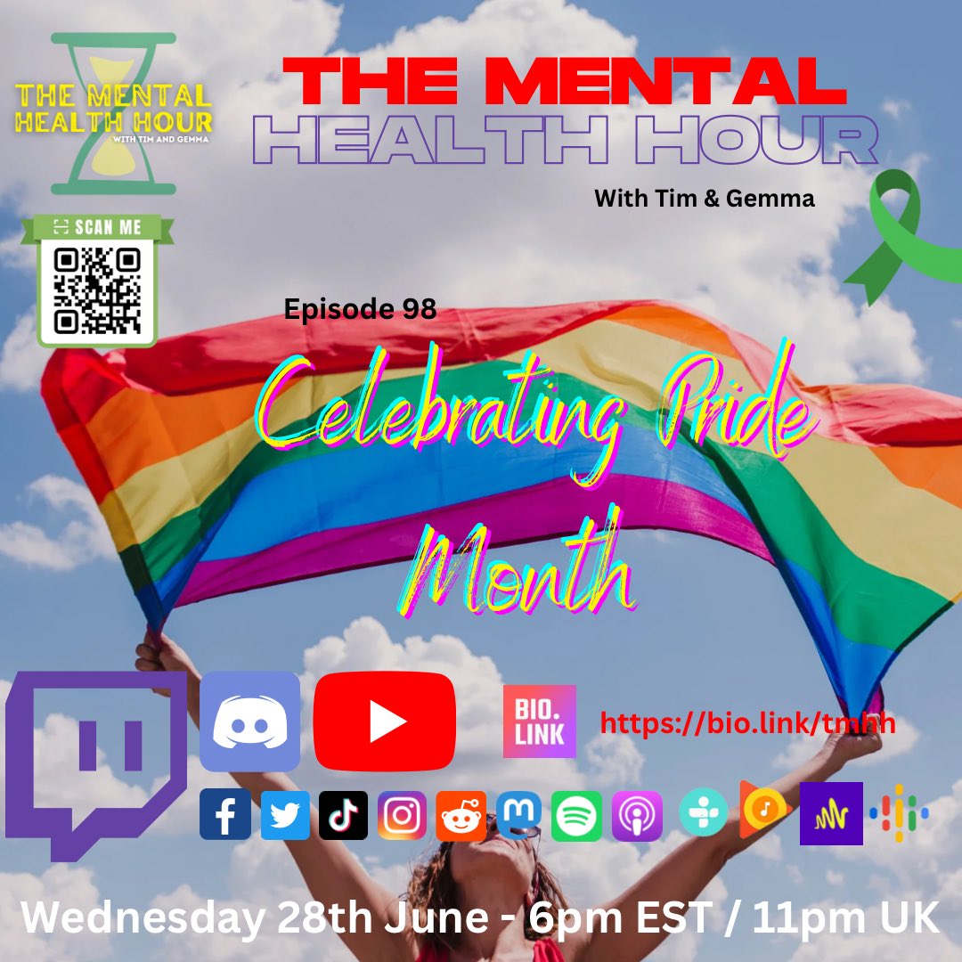 mental_healthhr's tweet photo. ๐Happy Pride Month, everyone! ๐ณ๏ธโ๐
#pridemonth #mentalhealth #twitch #podcast #lgbtq #pride #loveislove #selfcare #community
#rainbow #streaming #mentalhealthawareness #pridestream #lgbtqia #diversity #resilience #support #tmhh #thementalhealthhour #joinuslive #youtube #Pride2023 https://t.co/9dK5RoLy5R