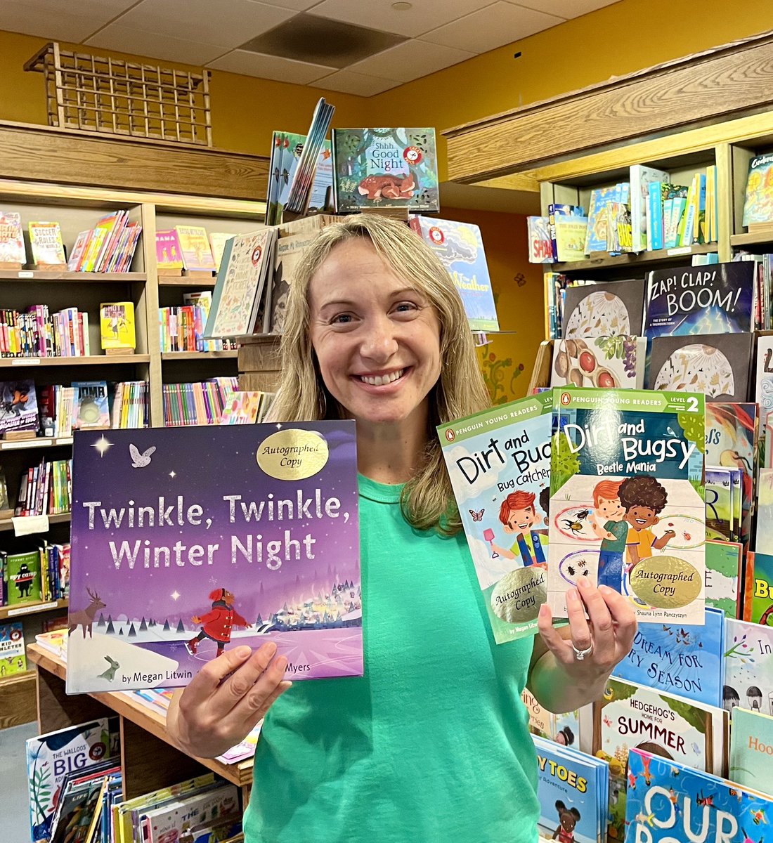 #BookBirthdays are best spent in bookstores! As of yesterday, I have 3 books out in the world!! What a year it’s been. 🌟🌟🌟

Thanks to @NorthshireToga for being a part of it all - and keeping signed copies of each in stock!!