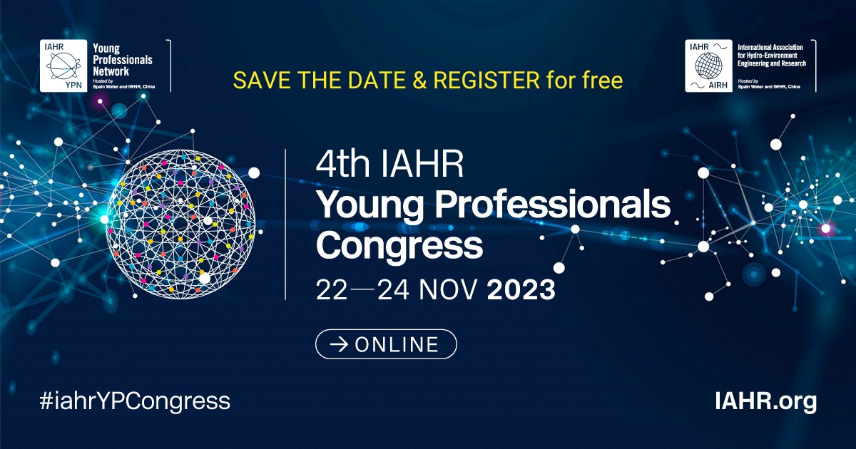 gwynetwork's tweet photo. The @IAHR is receiving applications for the 4th IAHR Young Professionals Congress to be held online from 22-24 November 2023.  You get the opportunity to present your work and access mentoring from leading global experts. 
Register here: https://t.co/wPtjdRQ8hq
#iahrYPCongress https://t.co/avMehME5ZG