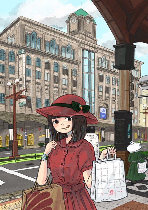 「looking at viewer street」 illustration images(Latest)