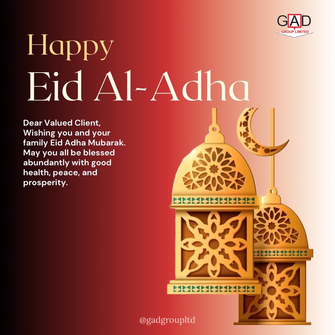 GADLTDGH's tweet photo. Dear Valued Client, 
Wishing you and your family Eid Adha Mubarak. May you all be blessed 
abundantly with good health, peace, and prosperity.

#Eid2023 #EidAdhaMubarak #eid #ghanaians #EidAlAdha #EidulAdha #EidAlAdhaMubarak #gadgroupltd #CCTV #cameras #cybersecurity https://t.co/cOHHVDOLyT