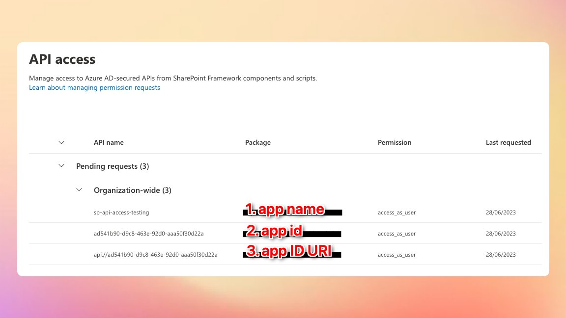 eliostruyf's tweet image. Ready for a test?

API access approval in SharePoint admin - which one is going to work?

1. app name
2. app id
3. app id URI

BTW: the service principal has been added already. #SharePoint #AzureAD #Permissions