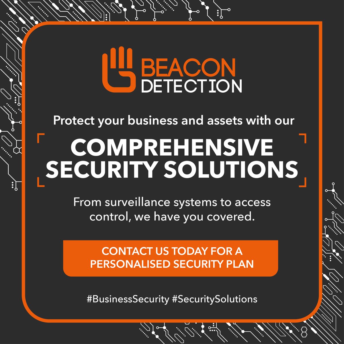 BeaconDetection's tweet image. Protect your business and assets with our comprehensive security solutions. From surveillance systems to access control, we have you covered. Contact us today for a personalised security plan. #BusinessSecurity #SecuritySolutions