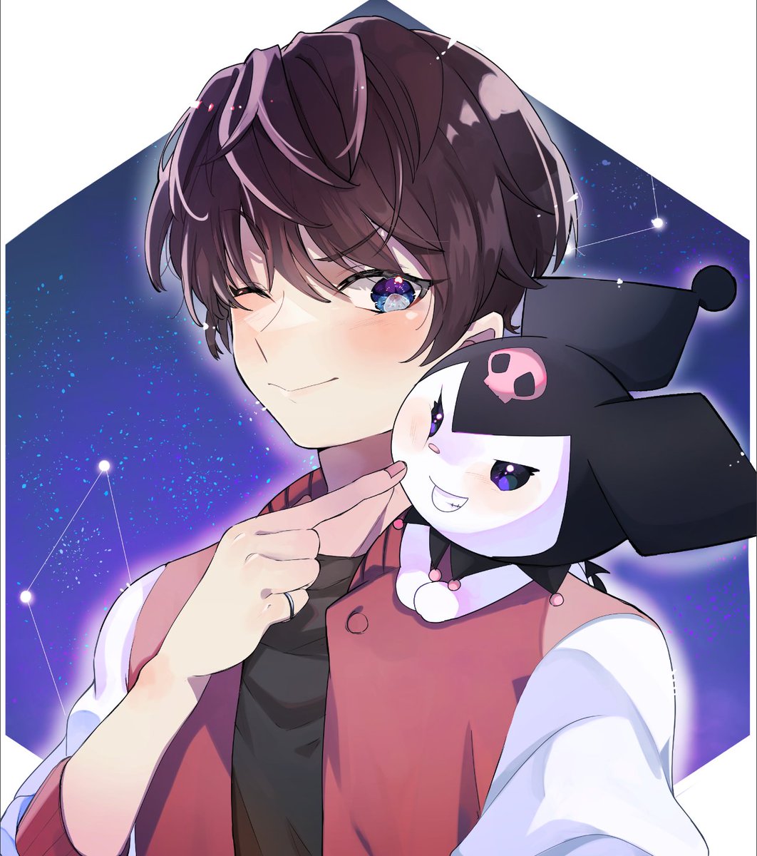 「きすけのきさん のアイコン描きました! 良い塗り絵のリハビリです。くろみちゃんと」|HALLジオン＠次は夏コミのイラスト