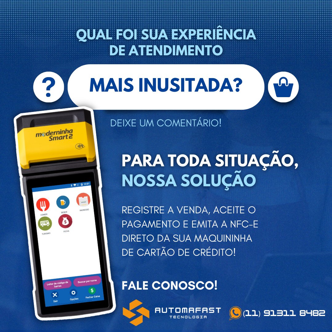 automafast's tweet photo. Já teve uma experiência de atendimento inusitada? Ou se surpreendeu com alguma nos comentários? 😅 Comenta!

#automafast #pdv #nfce #fichas #pedidos #pontodevendamovel #pontodevenda #negocios #notafiscal https://t.co/9iiufAmMuh