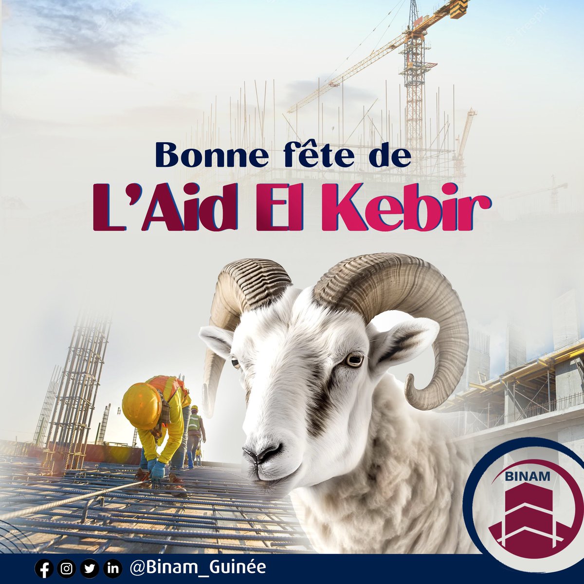 binam_guinee's tweet photo. En ce jour béni de l'Aïd el-Kebir, que la paix, la joie et la bénédiction de Dieu inondent vos foyers. Puissent vos sacrifices être agréés et vos prières exaucées. Bonne fête à tous les croyants musulmans 🌙✨
—- 
Contactez : +224 620 08 43 09 contacts@binam-gn.com

 #AïdElKebir https://t.co/pO1kvmT2Uq