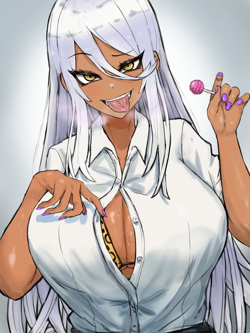 おっぱいマ〇コを見せつけてくる黒ギャルビッチちゃん 