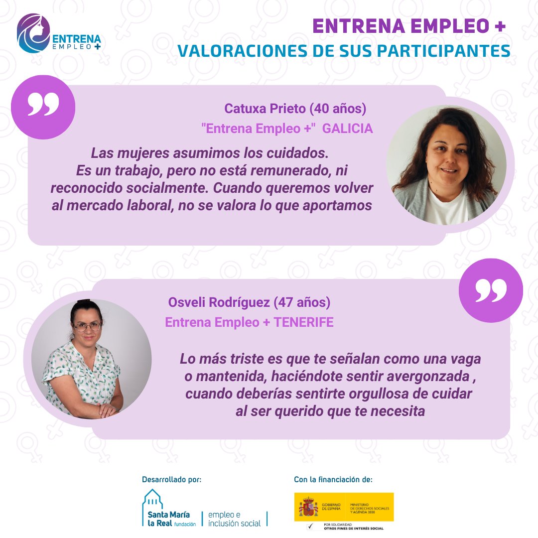 AreaEmpleoFSMLR's tweet photo. 🙋♀️ Hemos hablado con ellas. 🗣️ Nos han contado que se han sentido #juzgadas o #rechazadas 🤦♀️ por #DejarDeTrabajar para #cuidar 👉 Cuando han querido volver al mercado laboral, se sentían #desconectadas 🤷♀️ y sin apoyos para una carrera de #obstáculos. 🙍♀️ https://t.co/PsVUdoxIIE https://t.co/tp6Na7JKtx