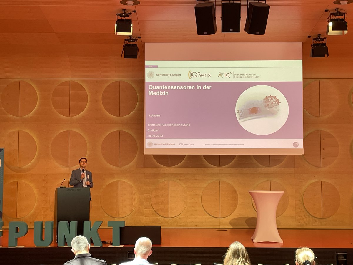 TREFFPunkt Gesundheitsindustrie (@BIOPRO_BW) - Prof. Dr. Jens Anders von der @Uni_Stuttgart über #Quantensensorik in der Gesundheitsindustrie - u. a. für die Pharmaindustrie beim screening von biomedizinischen #Wirskstoffen. 
#Zukunftscluster #QSens #BioPharma #BPCluster