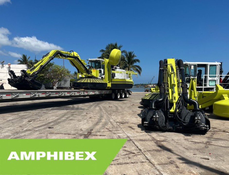 amphibex's tweet image. One Amphibex’s many advantages? 👀

The Amphibex are totally autonomous for loading and unloading transport trucks, as well as for getting in and out of the water. 🙌🏽

Find more on: amphibex.com

#Normrock #Amphibex #easytransport #autonomous #versidredge #dredging