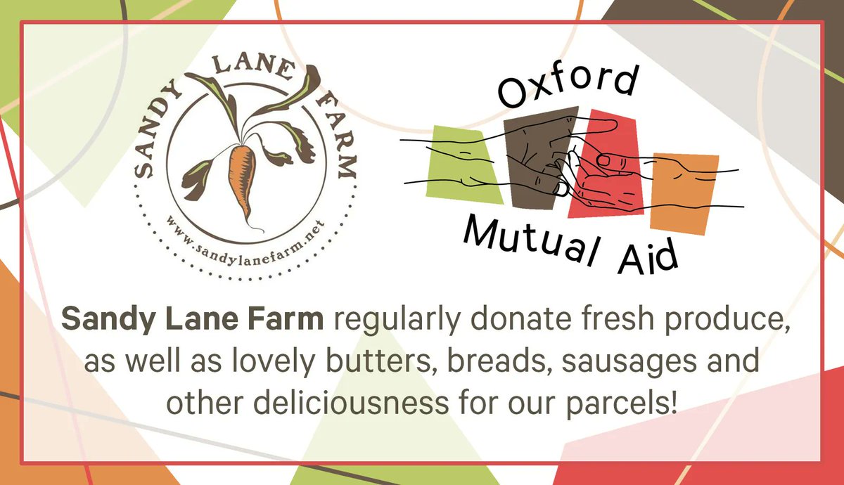 The wonderful team at @SandyLaneFarm are regularly donating fresh produce, as well as lovely butters, breads, sausages and other deliciousness for our parcels! Thank you so much!