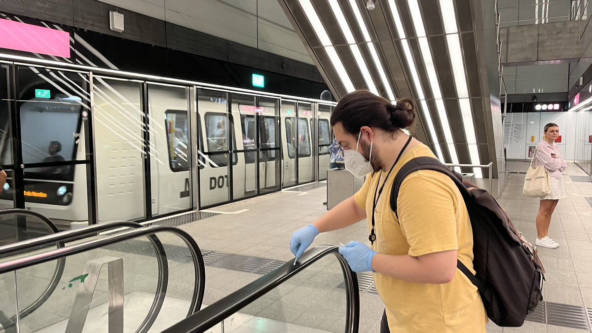 On June 21st volunteers participated in @metasub global city sampling day 2023, taking samples of surfaces from Copenhagen metro stations to learn about the microbes that live there. #gcsd2023 #metasub #socsymevo