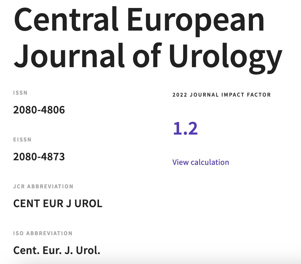Central European Journal of Urology (@cejurol) on Twitter photo ‼️ We are extremely happy and proud to announce that <a href="/CEJUrol/">Central European Journal of Urology</a> has been assigned an Impact Factor of 1.2 in current edition of Journal Citation Report! 🥳🎉
We would like to thank Authors, Reviewers, Editorial Board and Editors for their contribution, support and dedication! 🖤♥️ ‼️ We are extremely happy and proud to announce that <a href="/CEJUrol/">Central European Journal of Urology</a> has been assigned an Impact Factor of 1.2 in current edition of Journal Citation Report! 🥳🎉
We would like to thank Authors, Reviewers, Editorial Board and Editors for their contribution, support and dedication! 🖤♥️