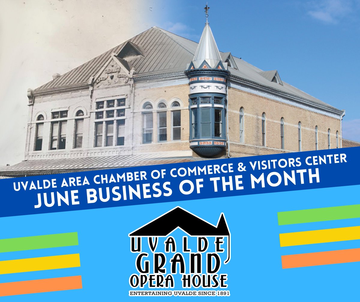 uvaldeopera's tweet photo. Thank you, Uvalde Area Chamber of Commerce &amp; Visitors Center, for naming us the June 2023 Business of the Month! 

#uvaldeopera #businessofthemonth #weloveuvalde #creatingsmalltowndramasince1891 https://t.co/eqEdLkX9Kw