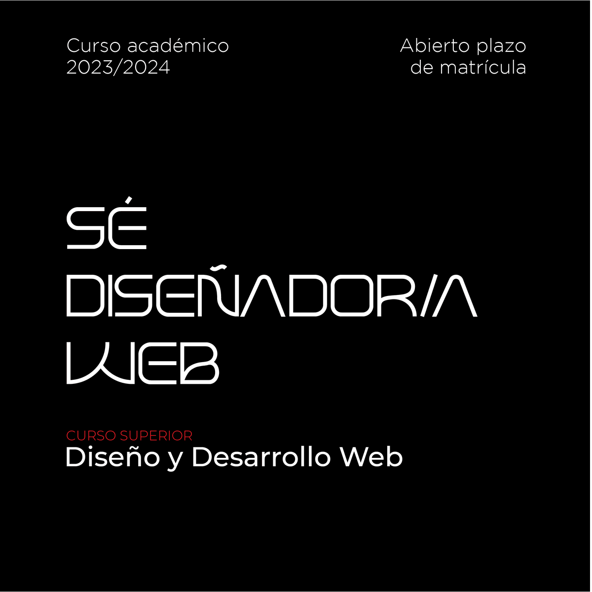 🌐💻 ¡Amplía tus horizontes en el mundo del desarrollo web con nuestro Curso Superior de Diseño y Desarrollo Web! 🚀💡
Aprende a crear sitios webs intuitivos, ágiles y con contenido de calidad. Conviértete en experto en #uxdesign y domina lenguajes de programación efectivos.