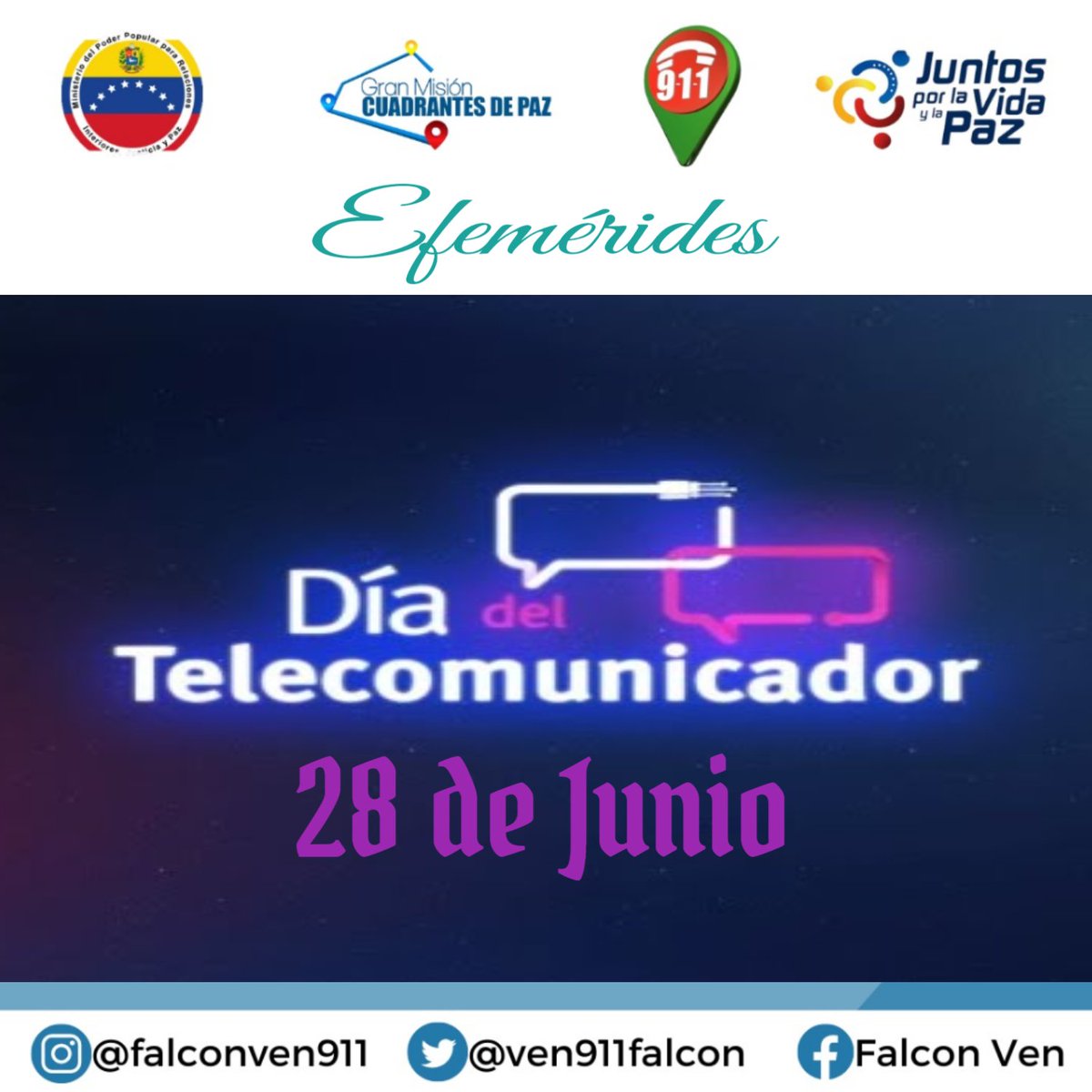 #Efemérides
En Venezuela se conmemora el Día del Telecomunicador para las trabajadoras y trabajadores de las Empresas de Telecomunicaciones del Estado, que día a día realizan la encomiable tarea de impulsar tecnológicamente, en construcción y afianzamiento de la Patria Grande.