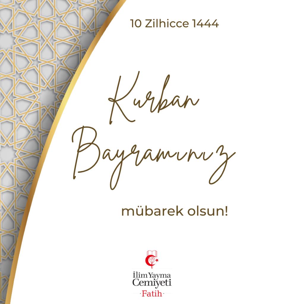 “Hüznü keder def ola 
Dilde hicab ref ola 
Cümle günah af ola 
Bayram o bayram ola”

Tüm İslâm âleminin Kurban Bayramı’nı tebrîk ederiz.

#KurbanBayramı