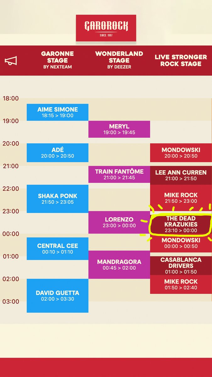 Samedi! @garorock on arrive!