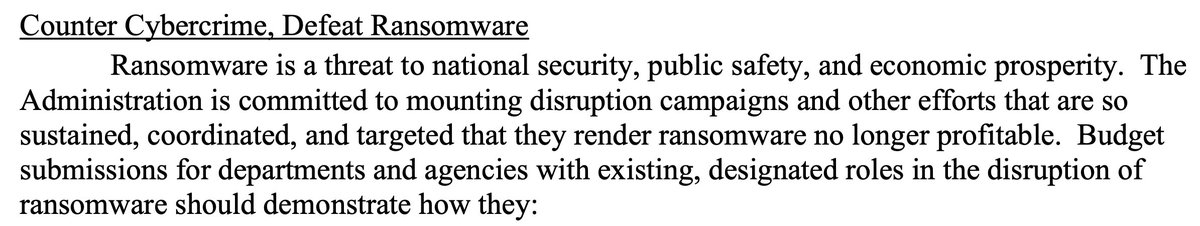 PDF: White House Administration Cybersecurity Priorities for the FY 2025 Budget, 27 Jun 2023. 👀 ISACs, ISAOs, #ransomware and Quantum Computing, oh my! h/t @timstarks cc @ericgeller @campuscodi @Gate_15_Analyst @Gate15_Jen @ConradCyber #CyberSecurity