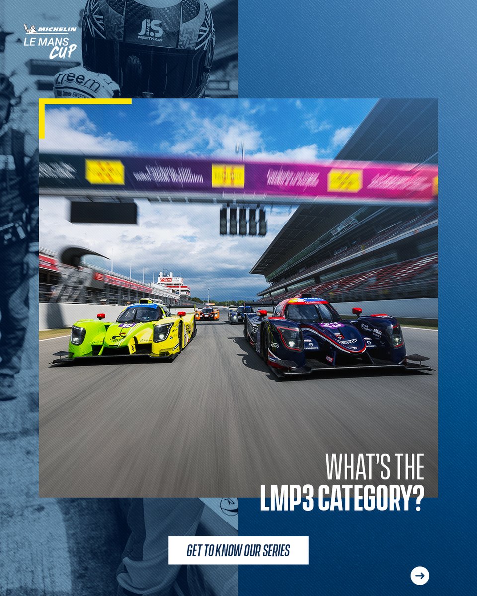 Are you familiar with our top class: the LMP3 category?  

The Le Mans Prototype 3 class is a training ground for endurance racing, an arena in which teams and drivers can hone their skills and prepare for the @24hoursoflemans and the @FIAWEC!

#LMC #Michelin 

1/4