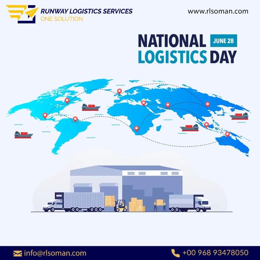 NATIONAL LOGISTICS  DAY
Call us : 0096893478050
Mail : info@rlsoman.com
rlsoman.com
#nationallogisticsday #logisticsday #runwaylogisticsservices #logisticservicesoman #airfrieghtservices #seafrightservices #lclconsolidation #landfreight #cargoservices