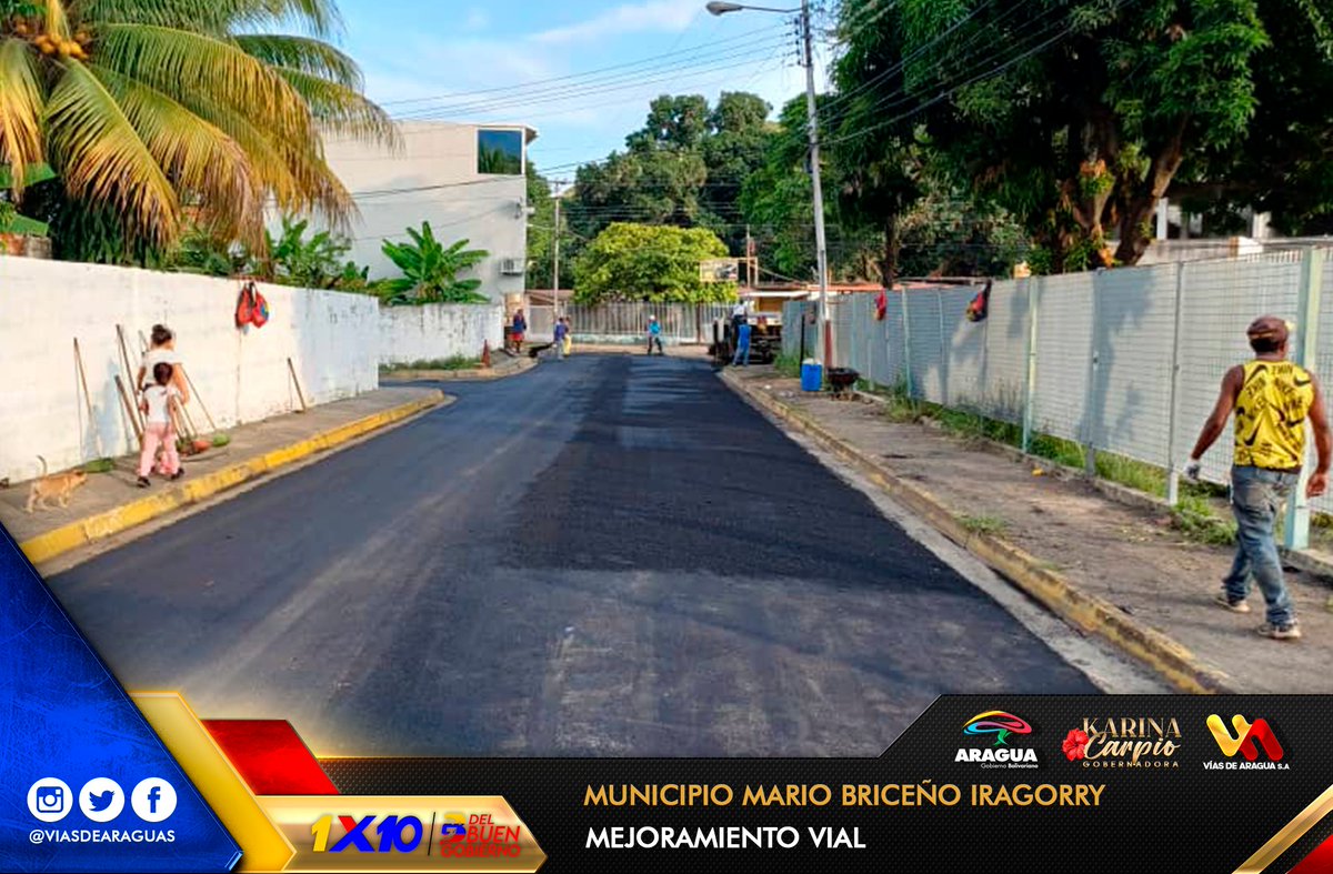 📸Gobernadora @Soykarinacarpio junto al Alcalde @BrullerbyPSUV continúan con el Plan de Asfaltado #AraguaReverdece en el Municipio #MBI calle Caroní de La Candelaria.🚧 #BastaDeCinismoYankee @NicolasMaduro @delcyrodriguezv @VTVcanal8