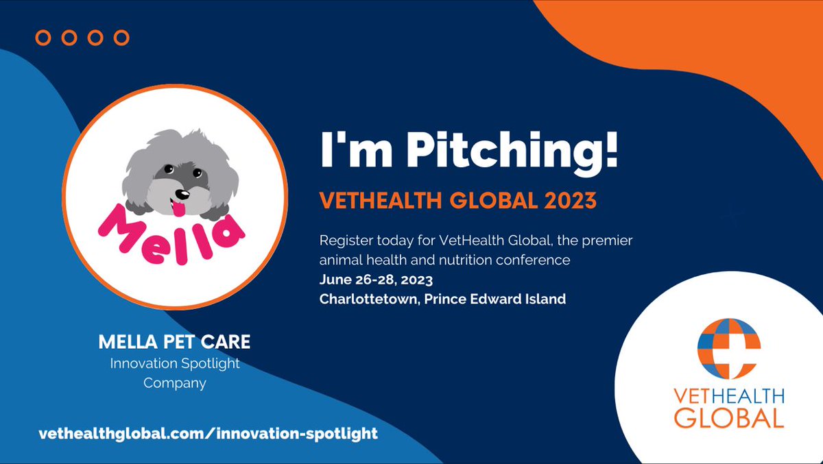 Mella is in Canada for the 2023 <a href="/VetHealthGlobal/">VetHealth Global</a> Conference ✈️

We’re excited to be participating in the Innovation Spotlight pitch session today with other breakthrough pet tech companies!

#VetHealthGlobal