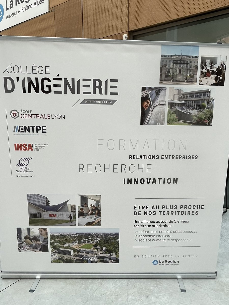 jacquesfayolle's tweet photo. Lancement du plan région des ingénieurs en @auvergnerhonealpes
Le collège ingenierie avec @insadelyon @mines_stetienne @centralelyo #entpe au rendez vous de l’ambition partagée https://t.co/enH3Bk5llu