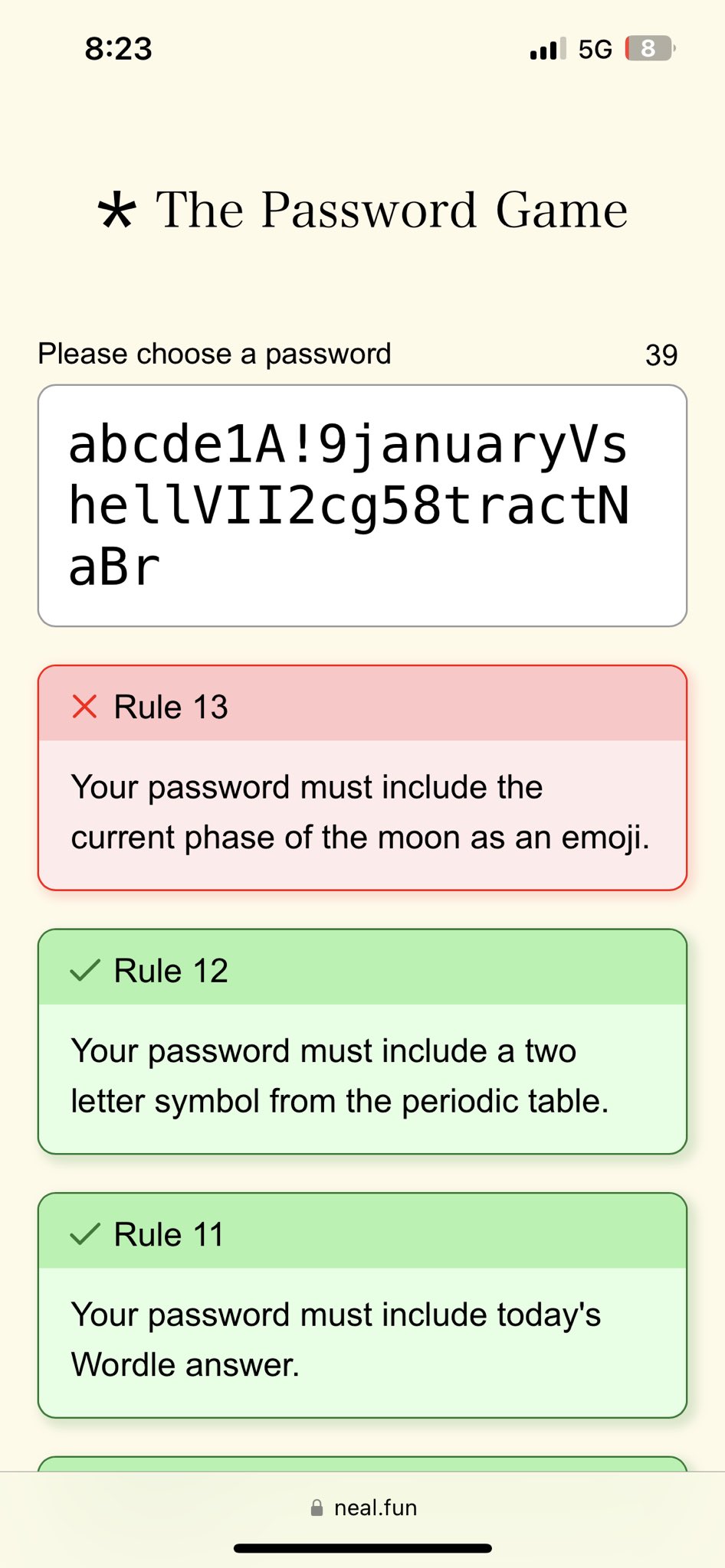 What is 'The Password Game' by Neal Agarwal?