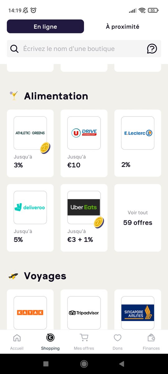 Voici Woolsocks ! 
Comme Joko mais en plus avantageux ! Il faut connecter sa banque et si vous avez fait les courses par exemple a Leclerc y'a 4 jours voir + le cashback est mis sur votre cagnotte !

Voici mon lien de parrainage 

woolsocks.page.link/e37p