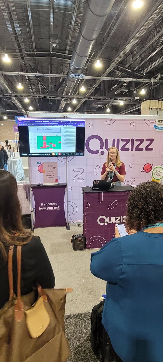Super proud of my colleague, <a href="/CulturalTeacher/">Colleen</a> for presenting at the #istelive23 <a href="/quizizz/">Quizizz (now Wayground)</a> booth. #quizizzgamechanger