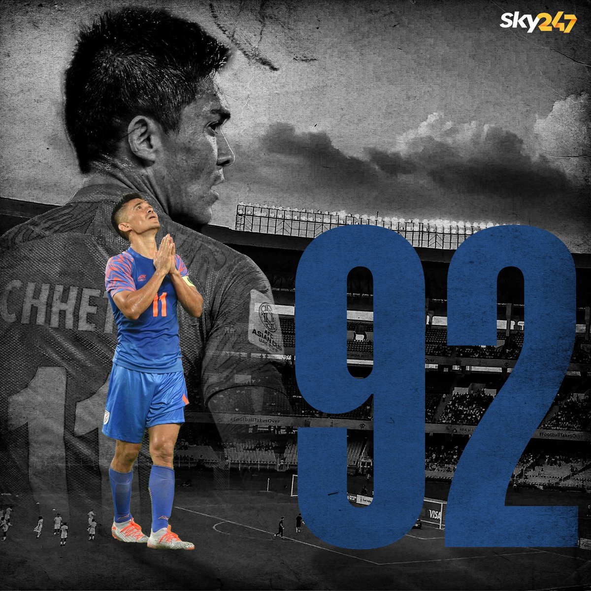 9️⃣2️⃣ international goals and counting for India's goal machine, Sunil Chhetri – the third in the list of active players and fourth overall. 🐐

#SunilChhetri #GOAT #IndianFootball #Football #SAFF #SAFFChampionships #SKY247