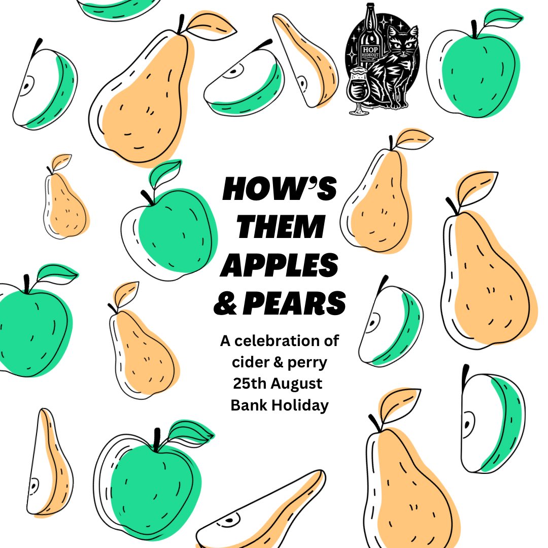 🗓️🍎 Date for your diary ➡️ How’s Them Apples & Pears 🍐 A celebration of #cider & #perry Aug #bankholiday wkd from Fri 25th. We’ve decided to host a mini cider fest at the shop, celebrating the soon to start annual harvest. We’ll have cider on tap, bag in box options,
1/3