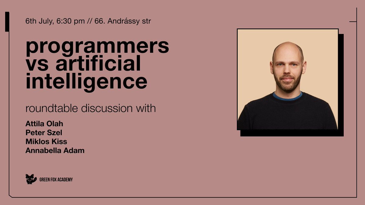 Join our Frontend Lead Developer, Attila Olah at the roundtable discussion organized by <a href="/greenfoxacademy/">Green Fox Academy</a>! 🤖 Dive into the impact of #AI tools like #chatgpt and #githubcopilot on the daily lives of developers and the IT industry as a whole: lnkd.in/gxbid3X