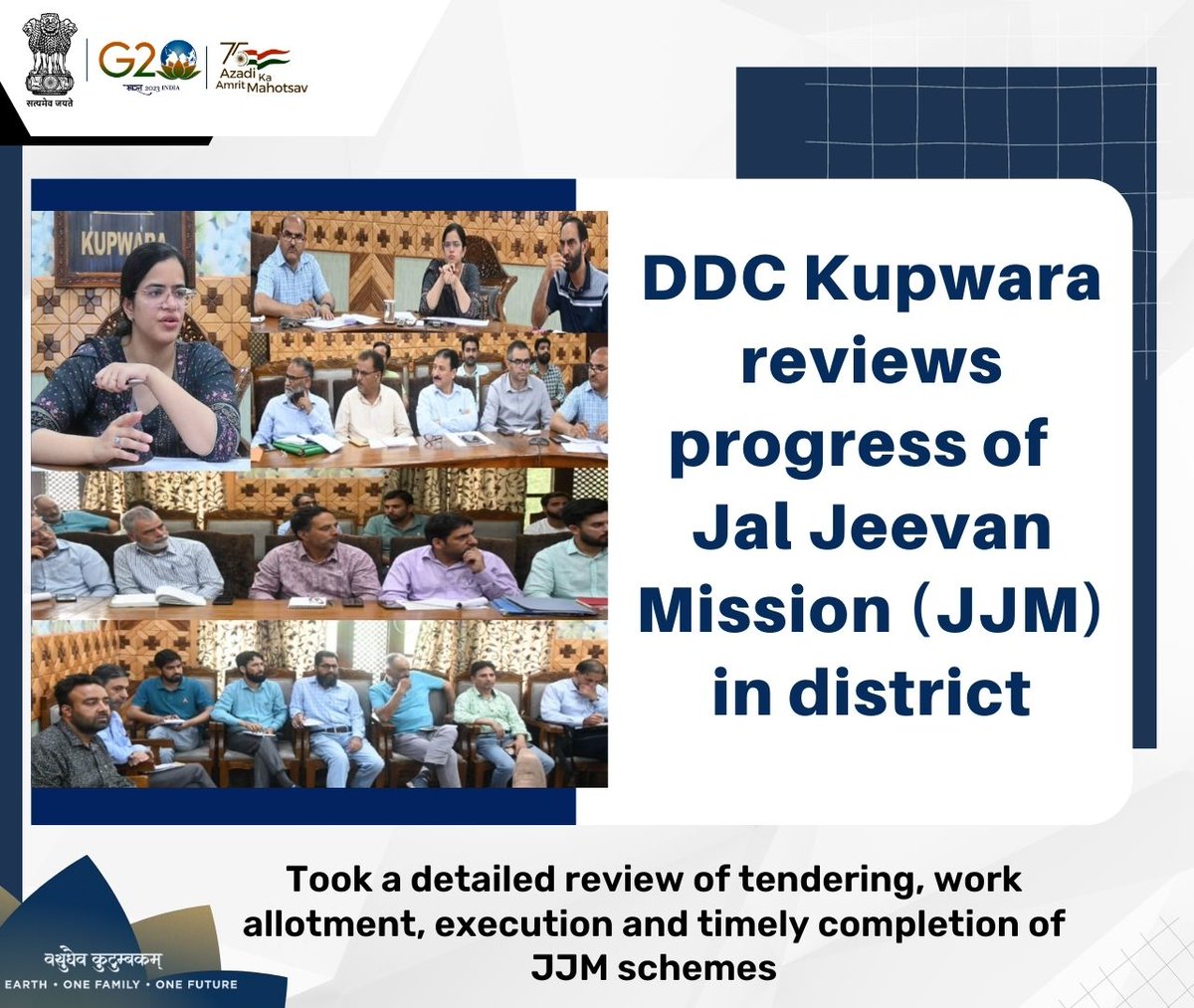 dckupwara's tweet image. #ProgressingJK
DDC Kupwara reviews progress of Jal Jeevan Mission in district; took a detailed review of tendering work of allotment, execution &amp;amp; timely completion of JJM schemes
@diprjk 
@ddnewsSrinagar 
@PIBSrinagar
@NITIAyog