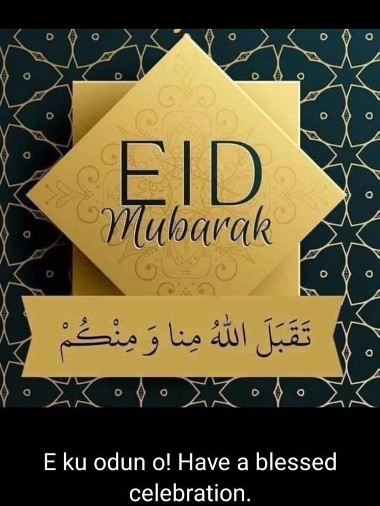 Eid El Kabir to all my Muslim Brothers and Sisters all over the world. May God accept our prayers and grant us many more fulfilling celebrations ahead insha Allah 🙏. 

Barka Sallah