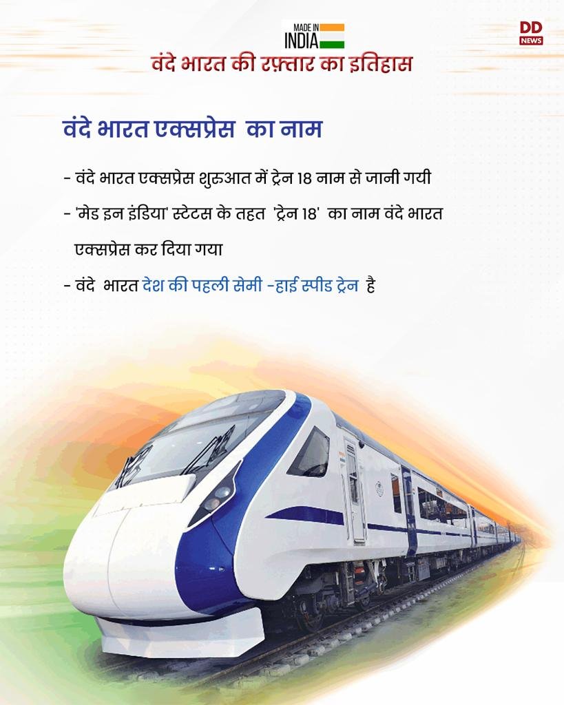 DDNewsHindi's tweet photo. जानिए पीएम @narendramodi की वंदे भारत एक्सप्रेस की सफलता की कहानी
@RailMinIndia
#narendramodi #modi #vandebharat #railways #trainnetwork #indianrailways #sudhanshumani #trainroutes https://t.co/XB7PBlD7L6