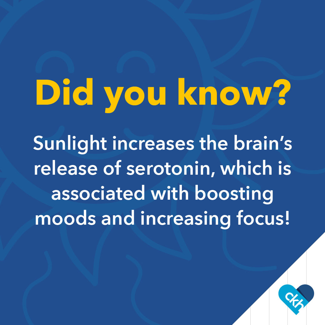 Did you know? Sunlight has proven benefits for your mental and physical health! Fun in the sun serves a purpose!